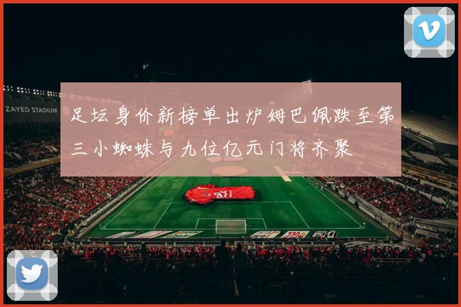 足坛身价新榜单出炉姆巴佩跌至第三小蜘蛛与九位亿元门将齐聚